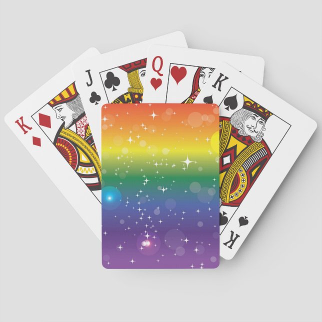 Jeu De Cartes Parties scintillant arc-en-ciel LGBTQ+ Fierté Joue (dos)