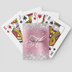 Jeu De Cartes Parties scintillant argentée Clair Pink Foil Fancy