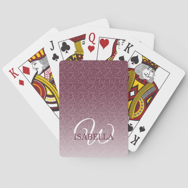Jeu De Cartes Parties scintillant Bourgogne personnalisée Ombre  (dos)