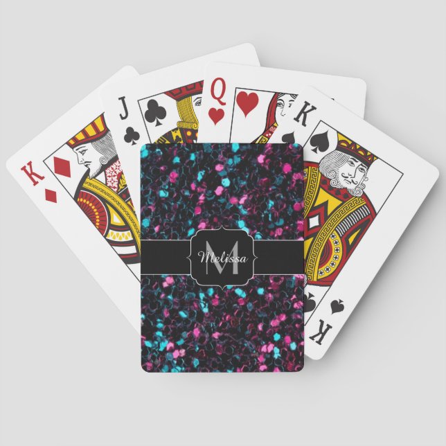 Jeu De Cartes Parties scintillant brillante en mosaïque bleue ro (dos)