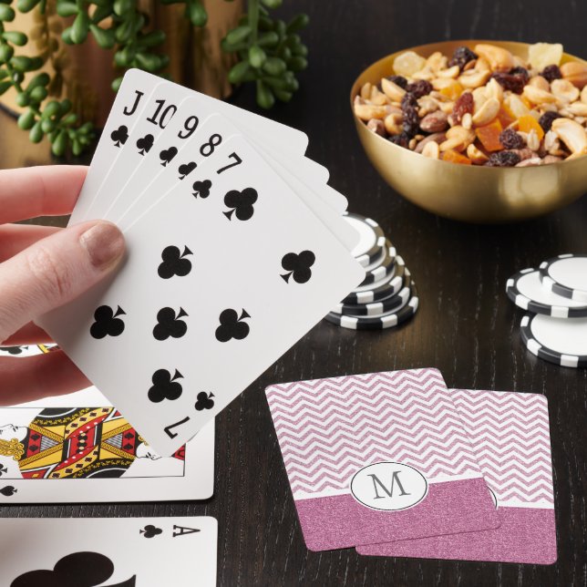 Jeu De Cartes Parties scintillant Chevron de Glam Faux rose (In Situ)