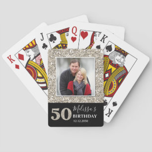 Jeu De Cartes  Parties scintillant d'argent 50e fête d'anniversa