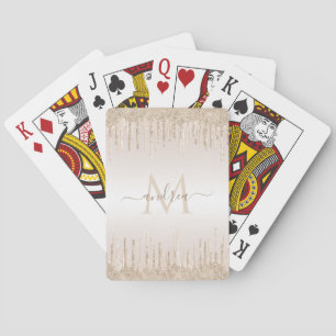 Jeu De Cartes Parties scintillant de champagne et Monogramme chi