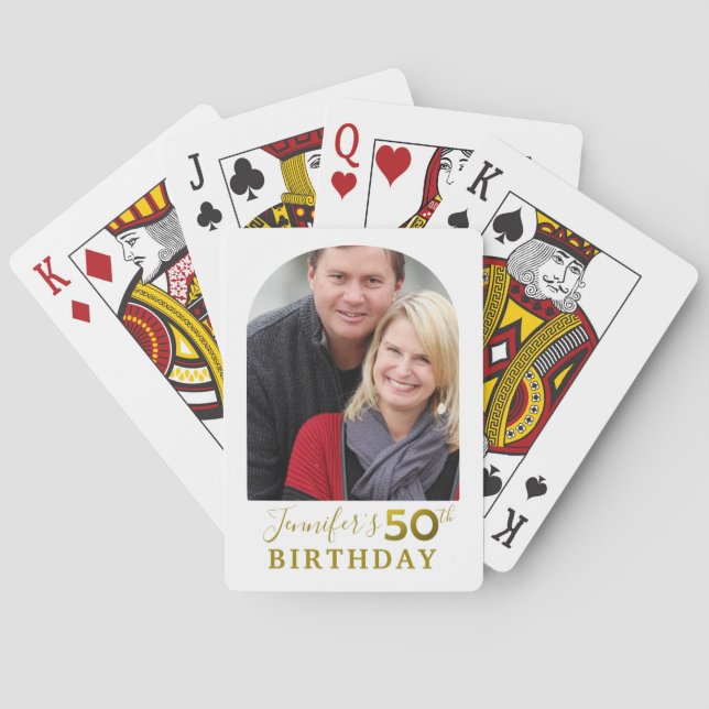 Jeu De Cartes Parties scintillant d'or 50e anniversaire de la fê (dos)