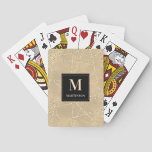 Jeu De Cartes Parties scintillant Gold Faux Lignes géométriques 