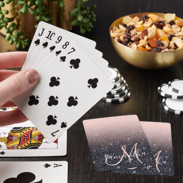 Jeu De Cartes Parties scintillant moderne noire et rose Étincell (In Situ)
