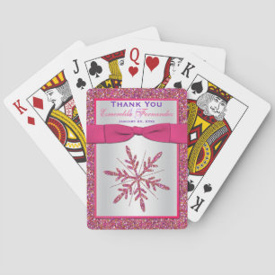 Jeu De Cartes Parties scintillant rose, argenté REGARDER Flocon 