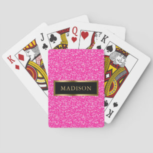 Jeu De Cartes Parties scintillant rose chaud Black Frame Jouer C