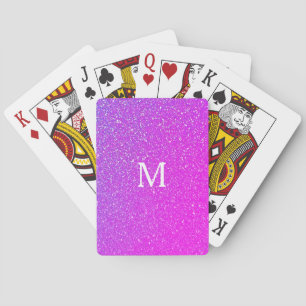 Jeu De Cartes Parties scintillant rose étincelante Ombre Monogra