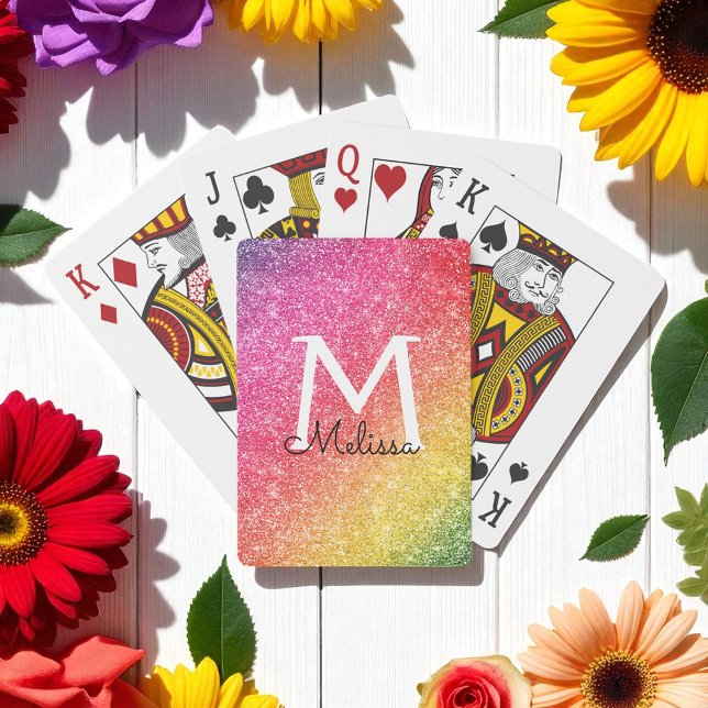 Jeu De Cartes Parties scintillant rose jaune étincelante or Mono (Créateur téléchargé)