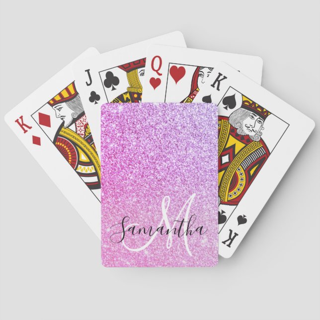 Jeu De Cartes Parties scintillant rose moderne étincelles Nom pe (dos)