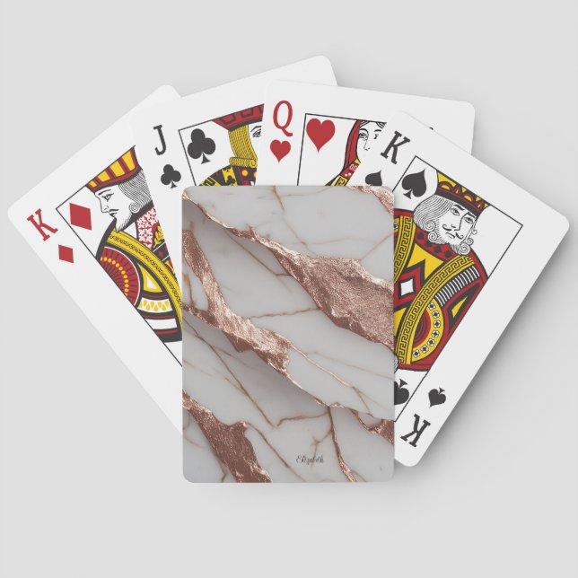 Jeu De Cartes Parties scintillant tendance en cuivre marbre (dos)