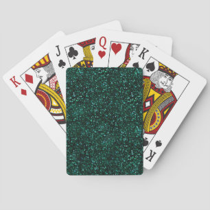 Jeu De Cartes Parties scintillant vert printemps turquoise foncé