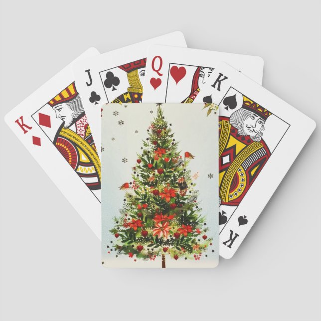 Jeu De Cartes Parties scintillant Winter Deer Forest Rose Floral (dos)
