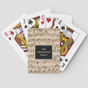 Jeu De Cartes Partition Vintage manuscrite personnalisée
