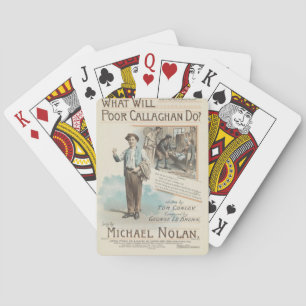 Jeu De Cartes Partition vintage Plaque de chanson Pauvre Callagh