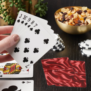 Jeu De Cartes Passion Rouge Romantique Faux Satin