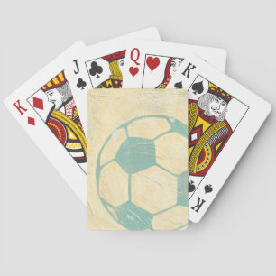 Jeu De Cartes Pastel Blue Soccer Ball by Chariklia Zarris