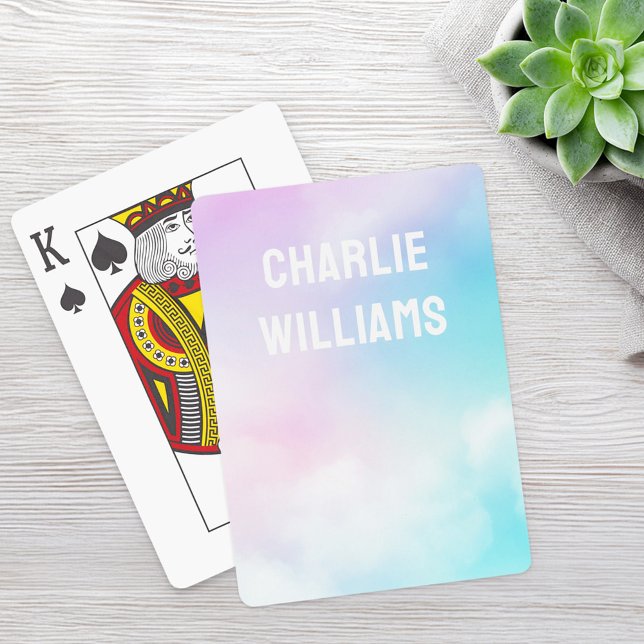 Jeu De Cartes Pastel ciel nuages nom moderne (Pastel sky clouds modern name poker cards)