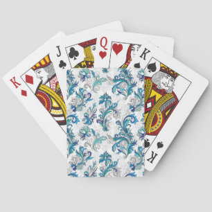 Jeu De Cartes Pastel Floral Doodle Motif Vintage.