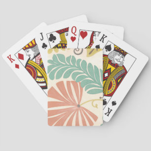 Jeu De Cartes Pastel Floral Vines et Feuilles sur Arrière - plan
