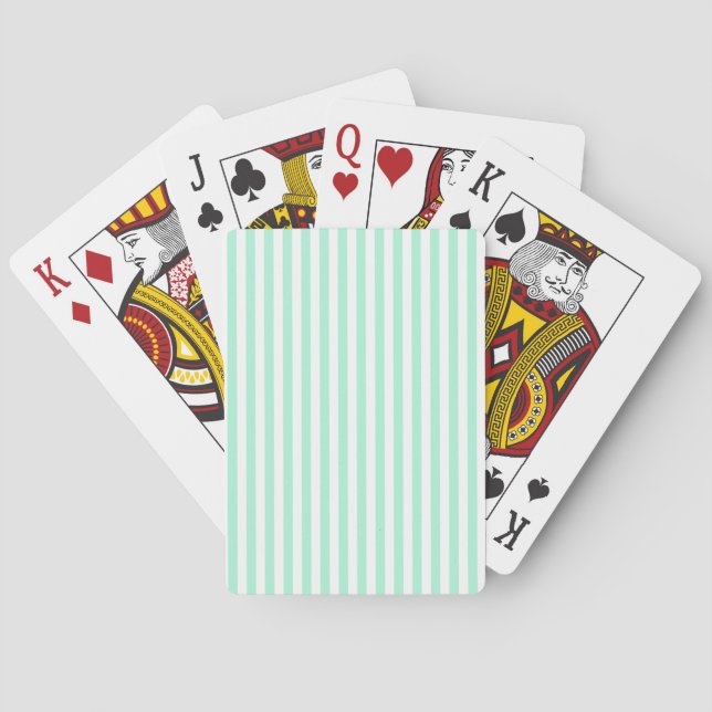 Jeu De Cartes Pastel Mint Green Stripes Été Gratté (dos)