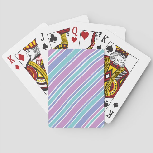 Jeu De Cartes Pastel Motif rayé (dos)