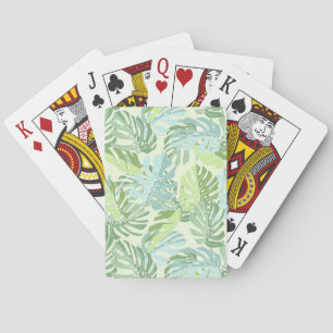 Jeu De Cartes Pastel Tropical Palm Feuille