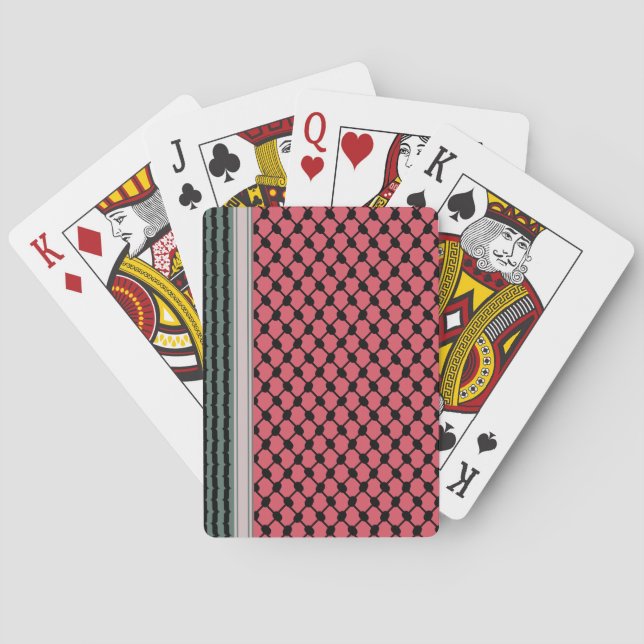 Jeu De Cartes Pastèque palestinienne Hatta Keffiyeh Kufiya Folk (dos)