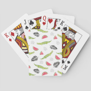 Jeu De Cartes Pastèque tropicale et Motif de crocodile