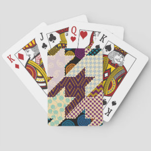 Jeu De Cartes Patchwork Hounds-tooth : Armature Vintage sans joi
