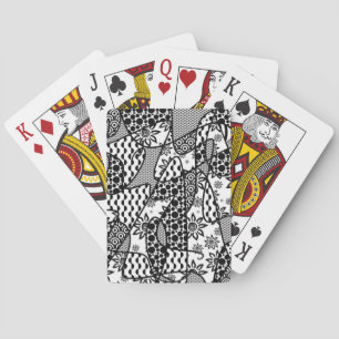Jeu De Cartes Patchwork motif noir et blanc 03