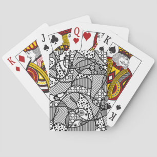 Jeu De Cartes Patchwork motif noir et blanc 04