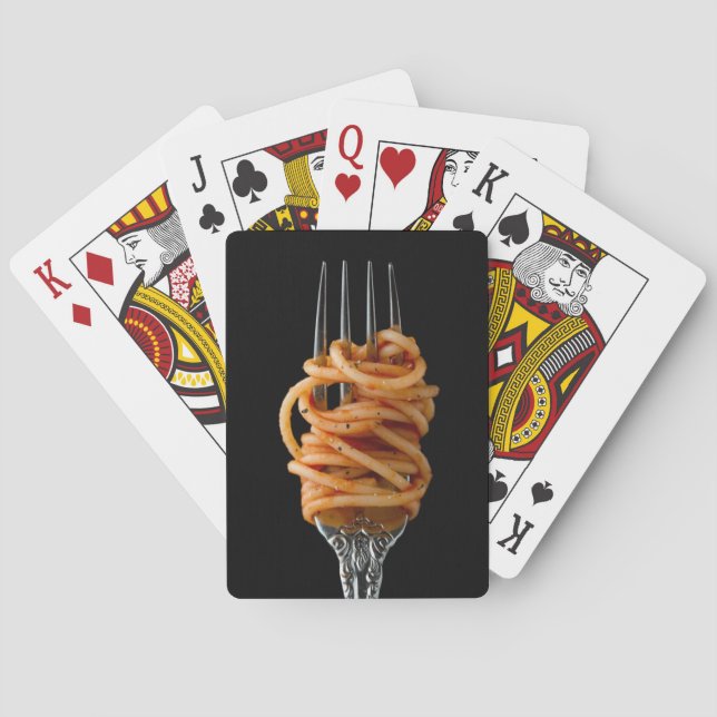 Jeu De Cartes Pâtes filées sur une Fourche, Spaghetti alimentair (dos)