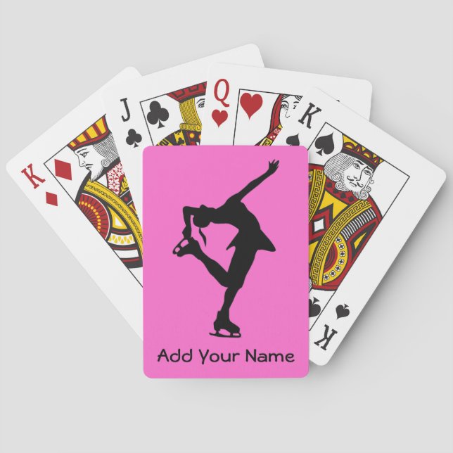 Jeu De Cartes Patineur artistique rose personnalisé Jouer des ca (dos)