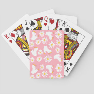 Jeu De Cartes Patins floraux Roller Patinage Motif rose