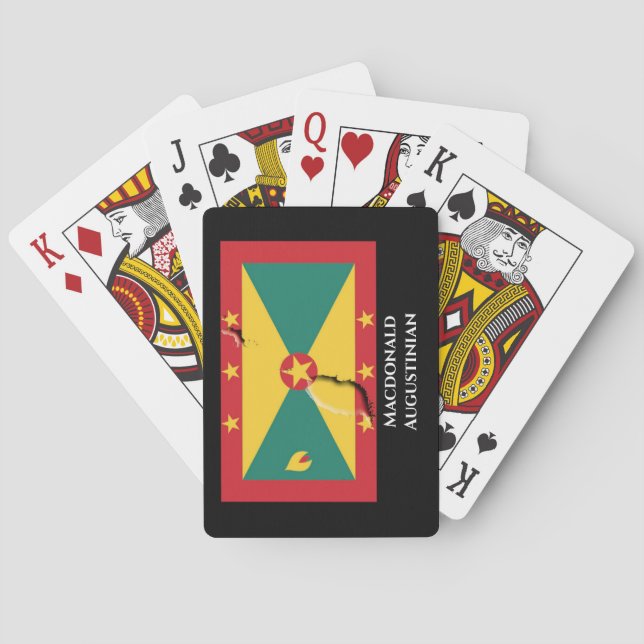 Jeu De Cartes Patriotique GRENADA CARTE DE DRAPEAU CARRIACOU Per (dos)