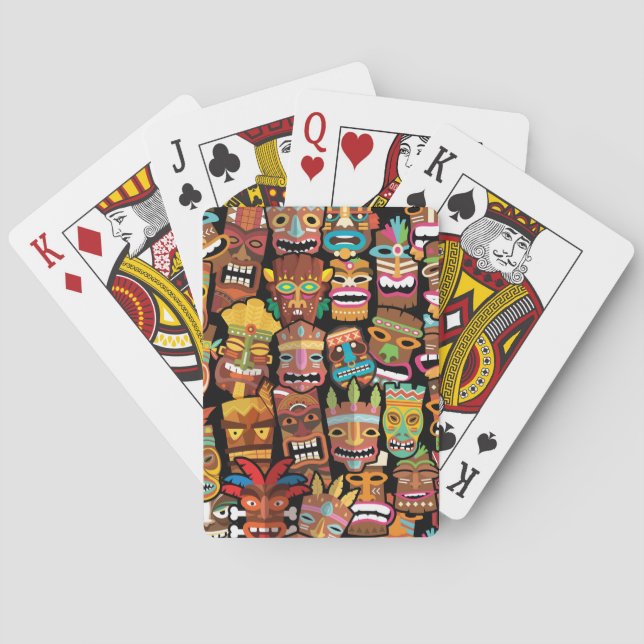 Jeu De Cartes Pattern de Tiki (dos)