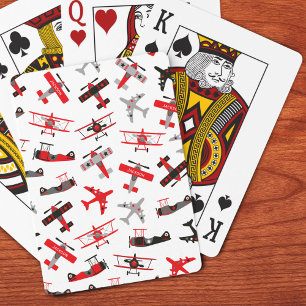Jeu De Cartes Pattern Red and Black WWII