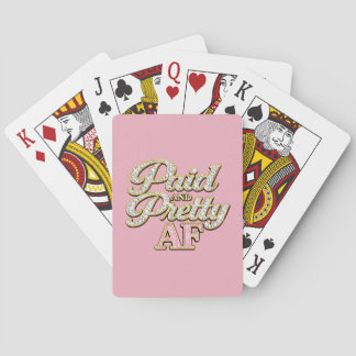 Jeu De Cartes Payé Et Très Joli Rose AF 