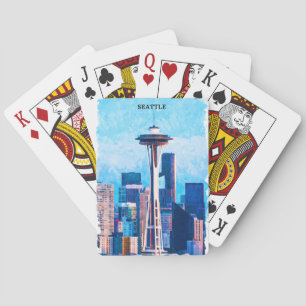 Jeu De Cartes Paysage coloré de Seattle Washington