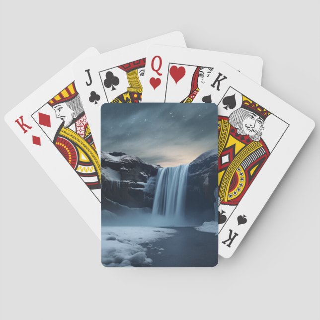 Jeu De Cartes Paysage de la cascade en Islande (dos)