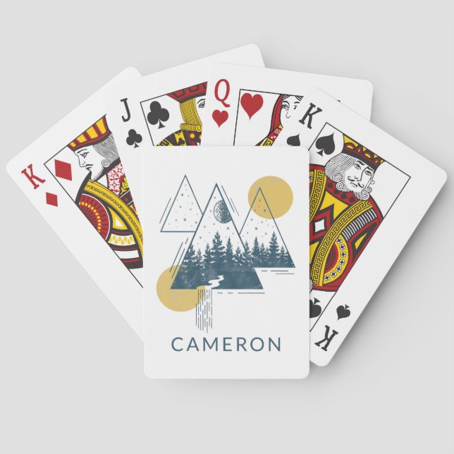 Jeu De Cartes Paysage de nature géométrique moderne personnalisé (dos)