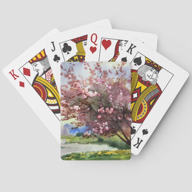 Jeu De Cartes Paysage de peinture aquarelle (dos)