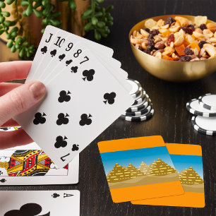 Jeu De Cartes Paysage Désertique Pyramides Égyptiennes Géométriq