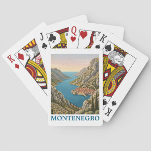 Jeu De Cartes Paysage vintage de la baie de Kotor Montenegro Bal