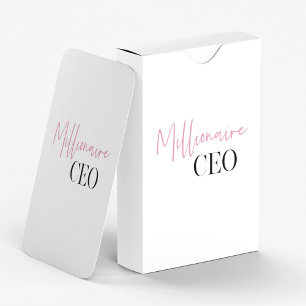 Jeu De Cartes PDG de minima millionnaire moderne   Rose Et Noir
