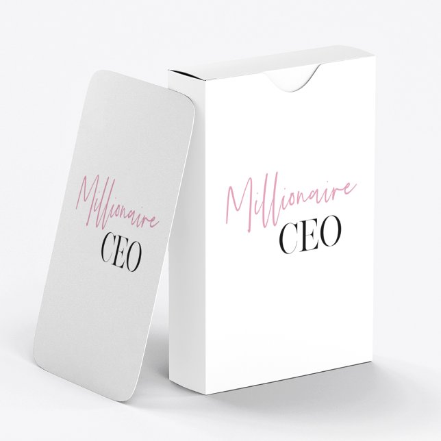 Jeu De Cartes PDG de minima millionnaire moderne | Rose Et Noir (Créateur téléchargé)