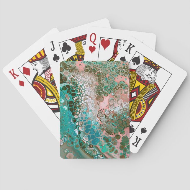 Jeu De Cartes Peach & Turquoise Acrylic pour Abstract (dos)