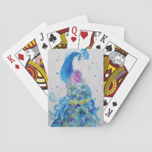Jeu De Cartes Peacock Blue Bird Aquarelle Aqua Playcères